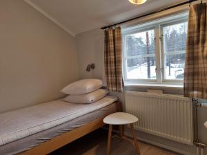 萨拉Sofielund Vandrarhem & Camping的一间小卧室,配有床和窗户