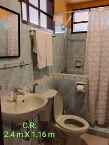 圣维森特Greenviews Resort & Restaurant Port Barton的一间带卫生间和水槽的浴室