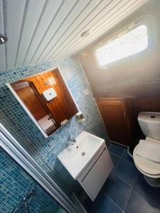 卡斯Lusaas Yacht的一间带卫生间和水槽的浴室