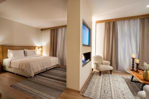 阿拉霍瓦里克瑞亚酒店的一间酒店客房,配有一张床和一台电视