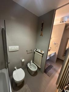 伊夫雷亚Eporedia 222的一间带卫生间和水槽的小浴室