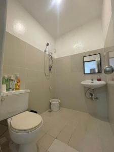 PusokThe Premier Suite的一间带卫生间和水槽的浴室