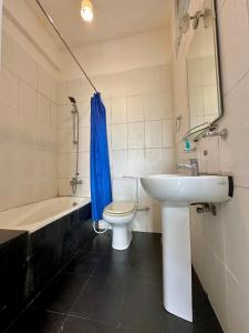努沃勒埃利耶Royal Pearl Hills的浴室配有盥洗盆、卫生间和浴缸。