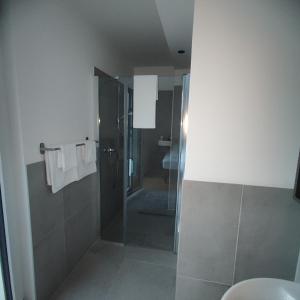 维也纳Aparthotel Umbrella的带淋浴和卫生间的浴室