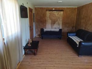 瓦尔迪维亚Chalet Valdivia的客厅配有沙发和桌子