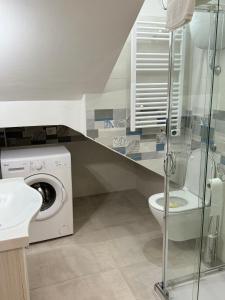 AteletaAffittacamere “In Piazzetta”的一间带卫生间和洗衣机的浴室