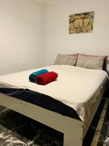 珀斯Queen Size Bedroom Near Sawn River的床上有2个枕头