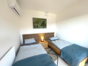 DankovciLuxury Holiday House BREJZOV BREJG的小型客房配有两张床,