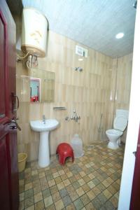 库斯哈尔纳加尔SIPAYI RESORT COORG的一间带水槽和卫生间的浴室
