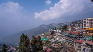 大吉岭Darjeeling Guest House Deluxe的山顶上的一组建筑