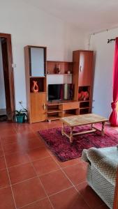PegarinhosCasa da Oliveira的带沙发、桌子和电视的客厅