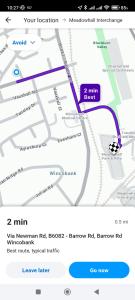 谢菲尔德Sheffield meadowhall interchange house with off street parking的紫色线的谷歌地图的截图