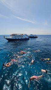 赫尔格达Hurghada Tours的一群人,在水里,有船