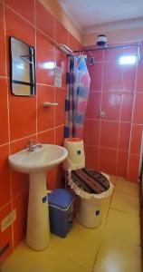 乌尤尼Hostal Golden Quinua的一间带水槽和卫生间的浴室