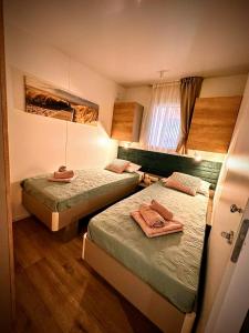 比奥格勒·纳·莫鲁Mobile home TASHA的小房间设有两张床和窗户