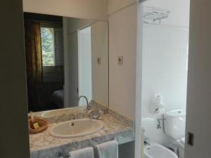 比拉德劳夏勒特克罗米娜酒店的一间带水槽、卫生间和镜子的浴室