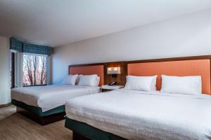 切斯特菲尔德圣路易斯切斯特菲尔德希尔顿恒庭旅馆&套房酒店的酒店客房设有两张床和窗户。