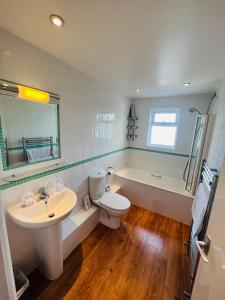 梅瓦吉西特瑞玛尼酒店的浴室配有卫生间、盥洗盆和浴缸。