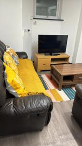 KingsthorpeNorthampton town的带沙发和电视的客厅