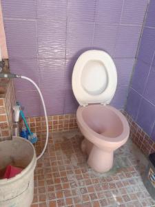 Yennanas BesirAmfriwen Homestay的浴室设有粉红色的卫生间和软管