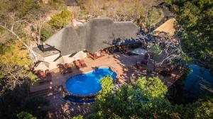 威尔吉旺登禁猎区Ndlovu Safari Lodge的享有带游泳池的别墅的顶部景致