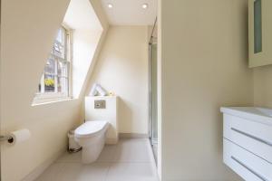 伦敦The Shepherd Residence的白色的浴室设有卫生间和窗户。