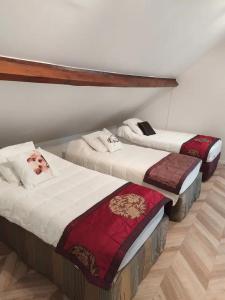 La Bazoche-GouetBelle maison de Campagne Confortable 17 couchages的双床间设有2张单人床。