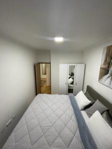 特雷比涅Oasis of Peace的一间卧室配有一张大床和镜子