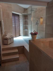 希克利Borgo Hedone的设有带步入式淋浴间和步入式淋浴间的浴室