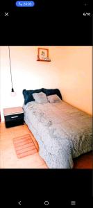 伊皮亚莱斯Torres de la Alborada的一间卧室配有一张床,墙上配有一盏灯