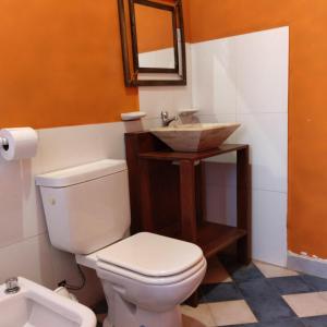 AicuñaHostal La Casa的一间带卫生间和水槽的浴室
