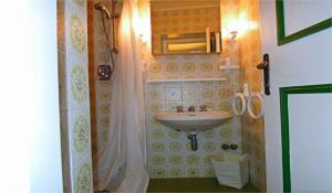 加尔尼亚诺Villa Pinetina的一间带水槽和淋浴的浴室