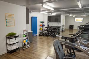 拉斯维加斯Oasis at Gold Spike - Adults Only的健身房设有跑步机和健身器材