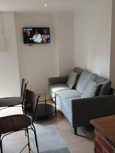 TilléMaison Natis的客厅配有沙发和墙上的电视