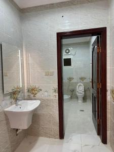 麦地那العمري للشقق المفروشة الشهرية的一间带水槽和卫生间的浴室