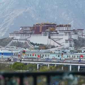 拉萨格桑花香香氛酒店的山顶上的大型建筑