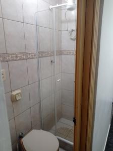 里约热内卢KITNET MOBILIADA - PENHA的带淋浴和卫生间的浴室