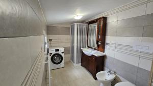 圣乔瓦尼·罗通多Saracen House的一间带洗衣机和水槽的浴室