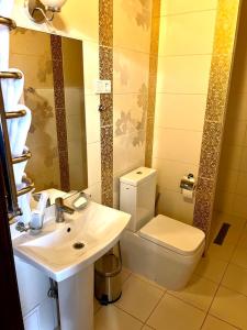卢茨克Maximus hotel的浴室配有白色卫生间和盥洗盆。