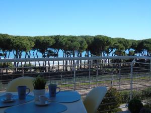 皮内托Homiday - Residence Prestige的几张桌子,享有海景
