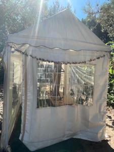 San GregorioStarlet的院子里婚礼的白色帐篷
