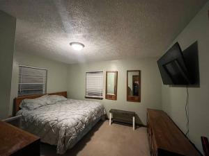 Mount GayRuby’s Retreat的一间卧室配有一张床和一台平面电视