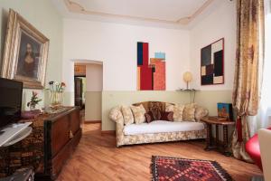 威尼斯艾尔格雷奇奢华公寓的带沙发和电视的客厅