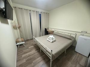 阿扎泰Park 20 Guest House的一间小卧室,配有一张床和电视
