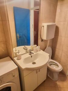 ObuljenoPeti Kat的一间带水槽和卫生间的小浴室