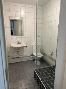 斯德哥尔摩Hotel City Living的一间带卫生间和水槽的浴室