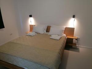 BrdoVila Plava Zlatar的一间卧室配有带2个枕头的床