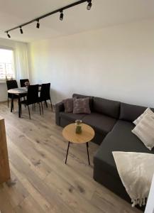瓦乌布日赫Apartament Kasia的客厅配有沙发和桌子