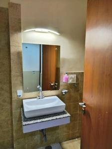 古尔冈Oyster Pearl I Near Medanta Hospital I sec-39 I Gurgaon的一间带水槽和镜子的浴室