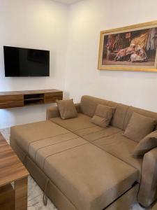 突尼斯Appartement coeur de ville Tunis的带沙发和平面电视的客厅